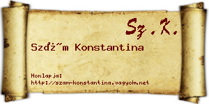 Szám Konstantina névjegykártya
